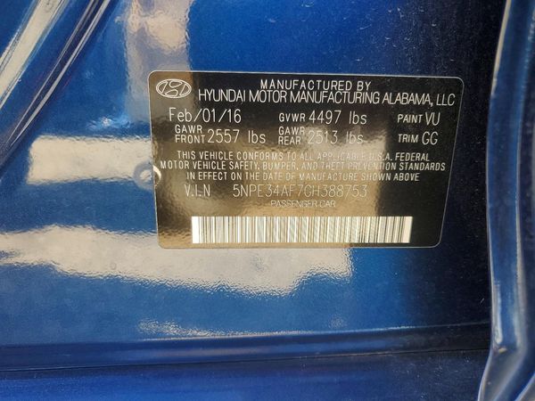 2016 HYUNDAI SONATA