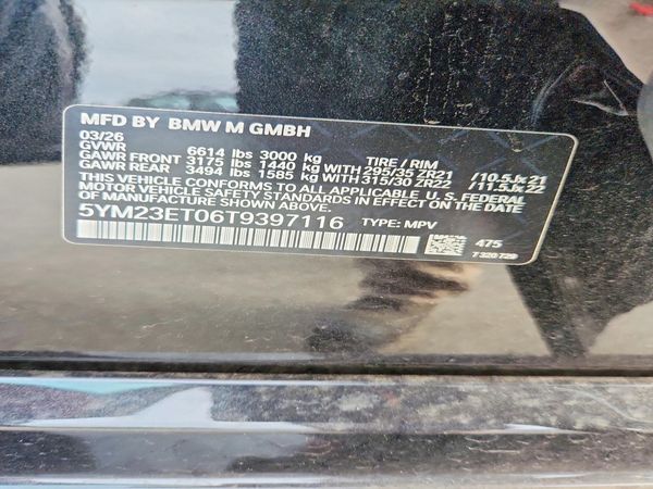 2026 BMW X6 M COMPE M Competition — VINS