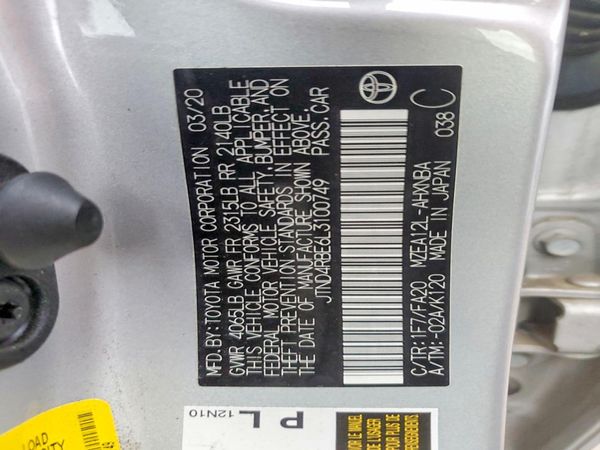 2020 TOYOTA COROLLA SE CVT