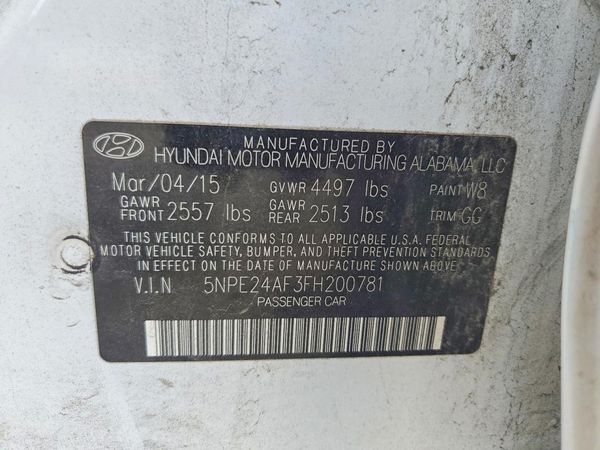 2015 HYUNDAI SONATA SE, ECO — VINS