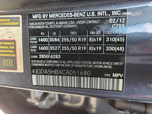 2012 MERCEDES-BENZ ML