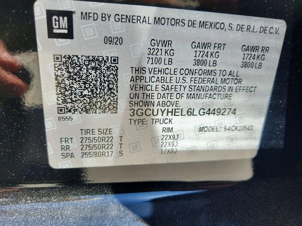 2020 CHEVROLET SILVERADO High Country — VINS