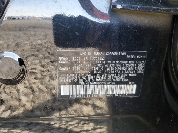 2019 SUBARU ASCENT