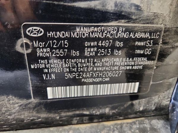 2015 HYUNDAI SONATA SE, ECO