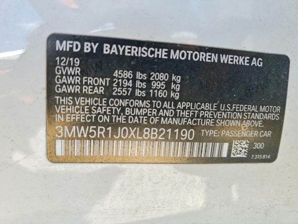 2020 BMW 330I