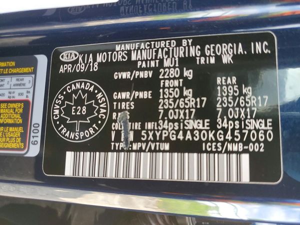 2019 KIA SORENTO
