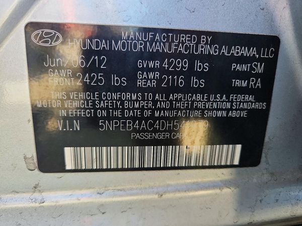2013 HYUNDAI SONATA GLS/ GLS Popular — VINS