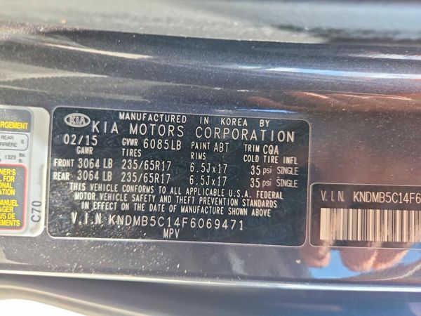2015 KIA SEDONA GL - Middle-low