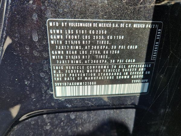 2021 VOLKSWAGEN TIGUAN S