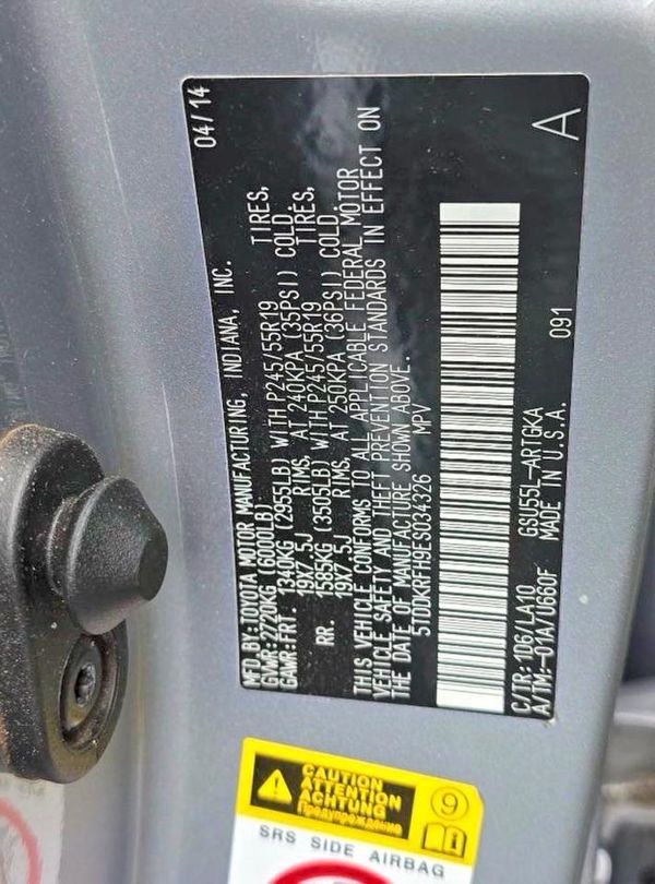 2014 TOYOTA HIGHLANDER Base/Hybrid