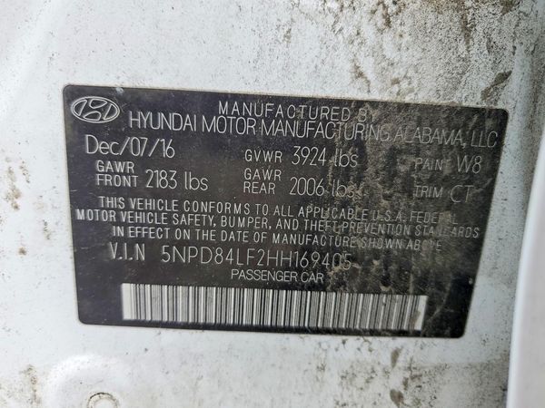 2017 HYUNDAI ELANTRA — VINS