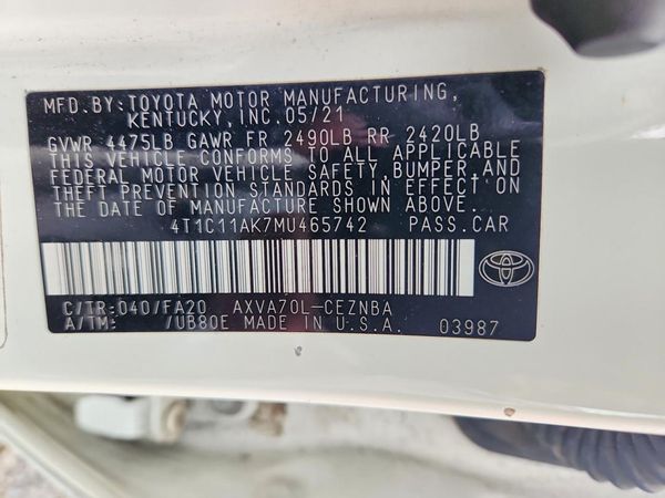2021 TOYOTA CAMRY