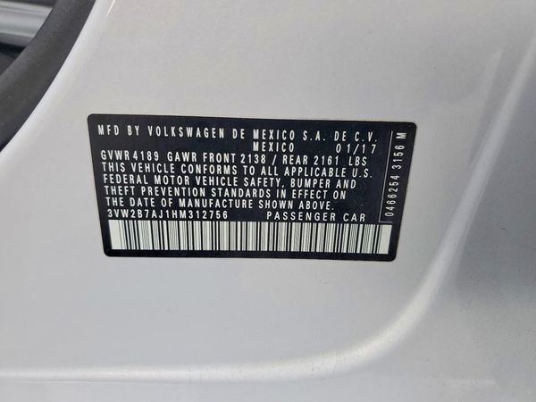 2017 VOLKSWAGEN JETTA S