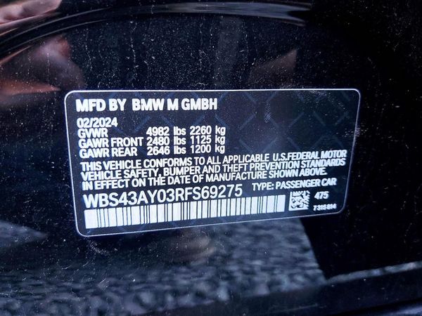 2024 BMW M3 M3 xDrive Competition — VINS