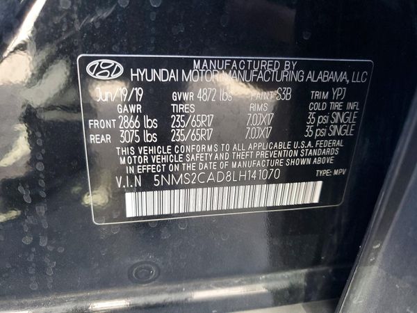 2020 HYUNDAI SANTA FE SE