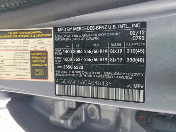 2012 MERCEDES-BENZ ML ML350 4-MATIC