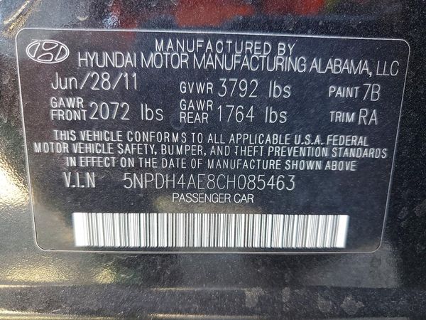 2012 HYUNDAI ELANTRA GLS(Middle grade)