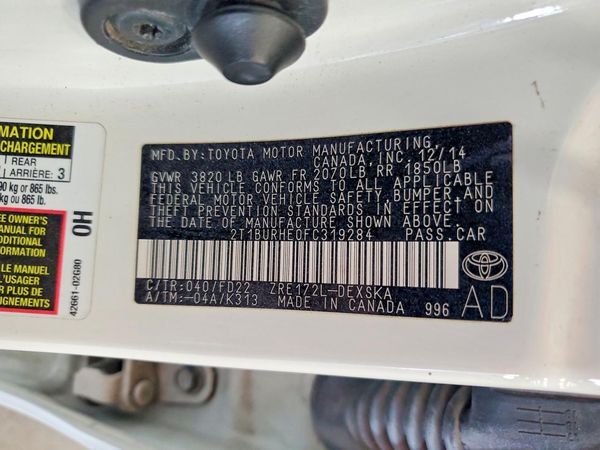 2015 TOYOTA COROLLA L/LE