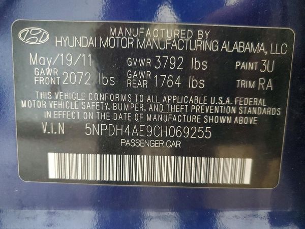 2012 HYUNDAI ELANTRA GLS(Middle grade)