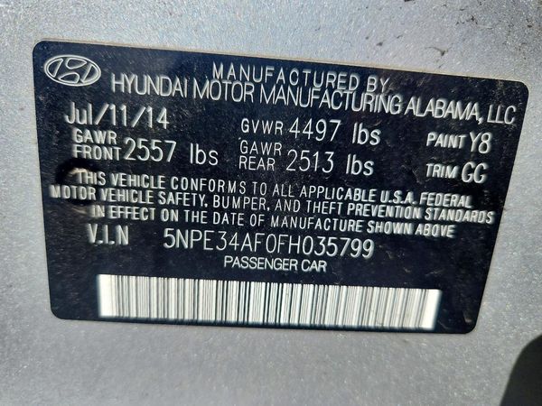 2015 HYUNDAI SONATA