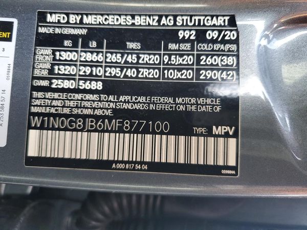 2021 MERCEDES-BENZ GLC-CLASS AMG GLC63 — VINS