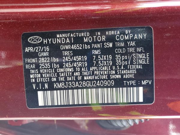 2016 HYUNDAI TUCSON