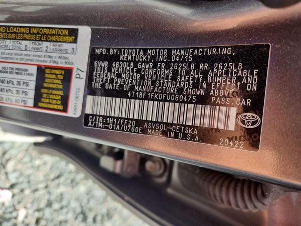 2015 TOYOTA CAMRY
