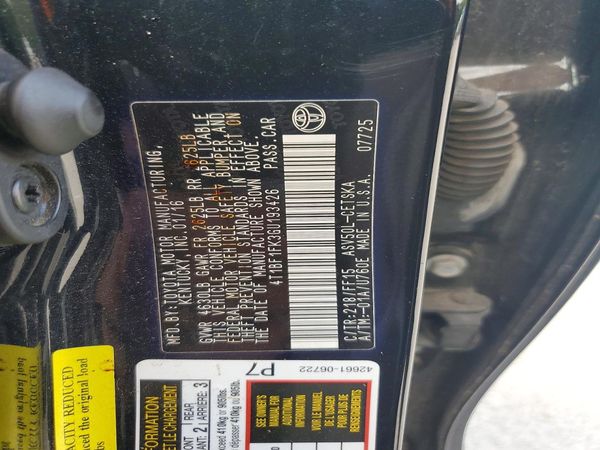 2016 TOYOTA CAMRY