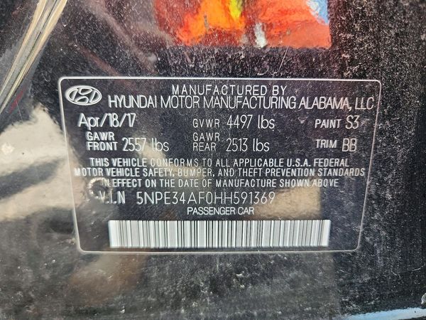 2017 HYUNDAI SONATA