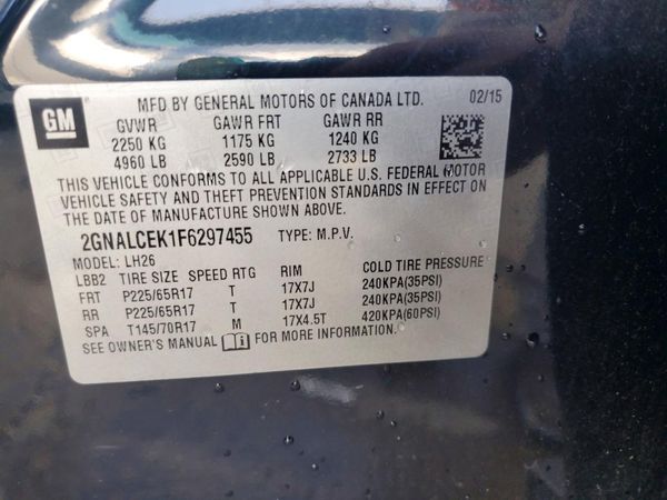 2015 CHEVROLET EQUINOX 2LT
