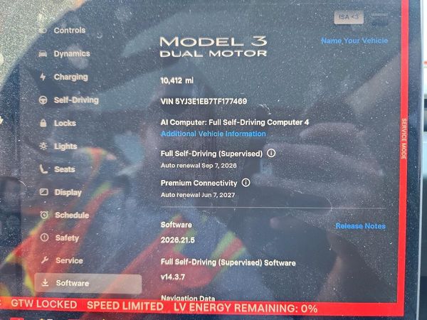 2026 TESLA MODEL 3 — ODOM