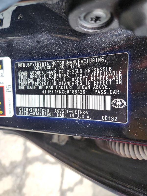2016 TOYOTA CAMRY