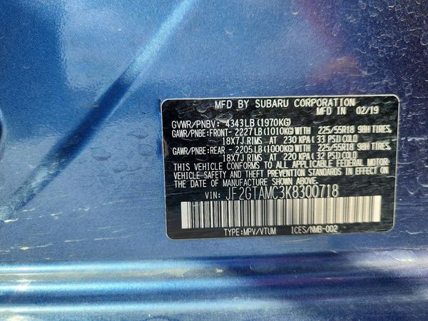 2019 SUBARU CROSSTREK Limited+ES+BSD