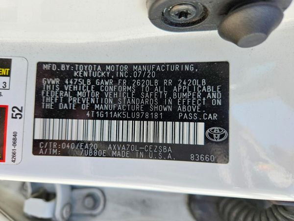 2020 TOYOTA CAMRY