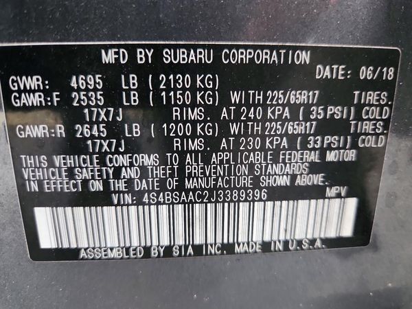 2018 SUBARU OUTBACK Base