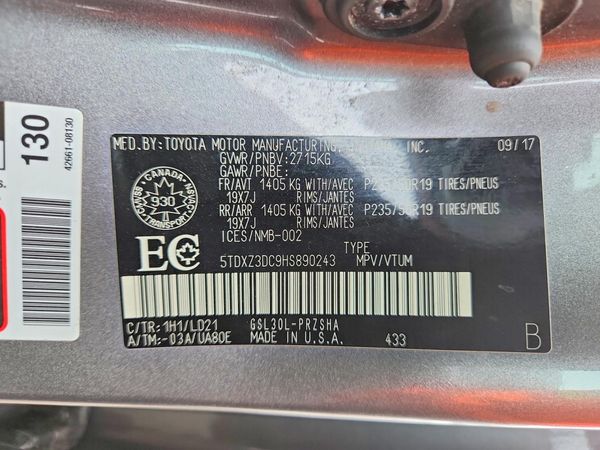 2017 TOYOTA SIENNA