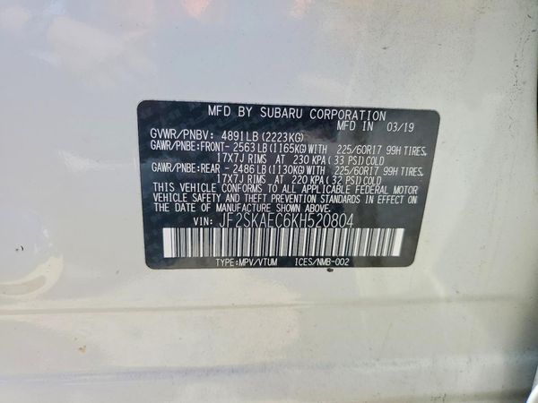 2019 SUBARU FORESTER Prm Base+ES