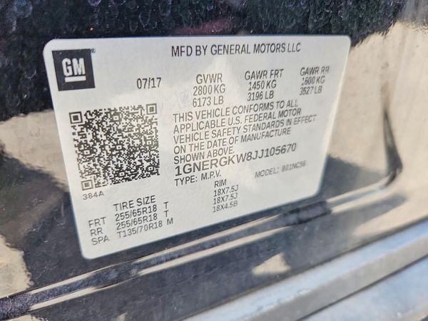 2018 CHEVROLET TRAVERSE LT
