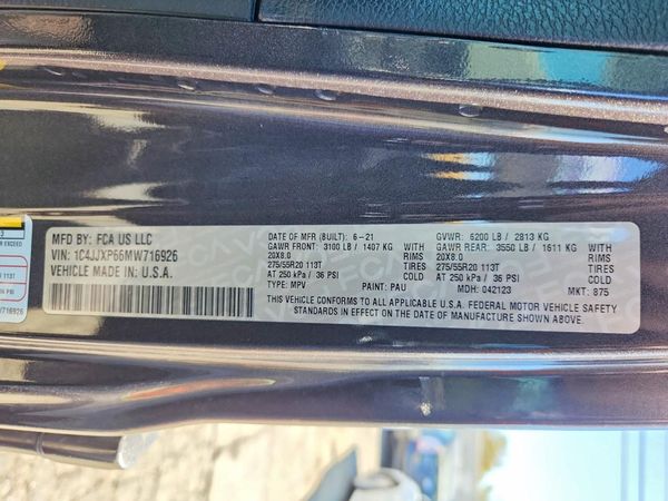 2021 JEEP WRANGLER UNLIMITED Unlimited Sahara 4XE — VINS