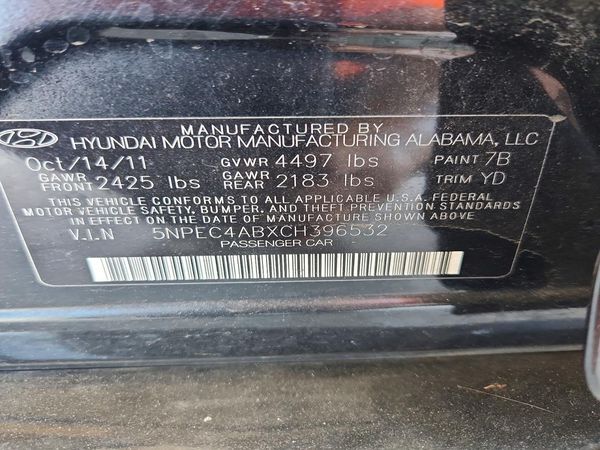 2012 HYUNDAI SONATA Middle level