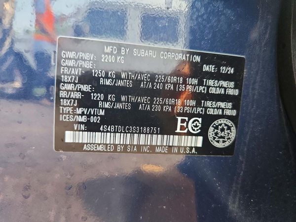 2025 SUBARU OUTBACK — VINS