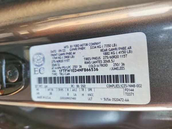 2022 FORD F150 SuperCrew