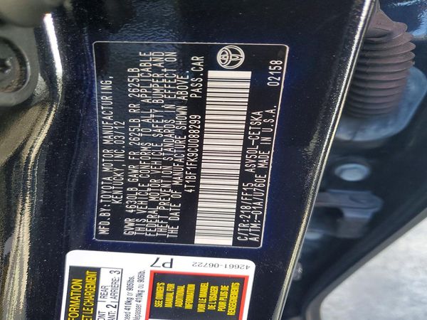 2012 TOYOTA CAMRY