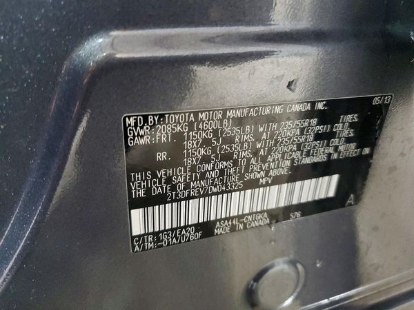 2013 TOYOTA RAV4 High — VINS