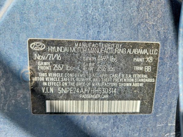 2017 HYUNDAI SONATA SE, Eco