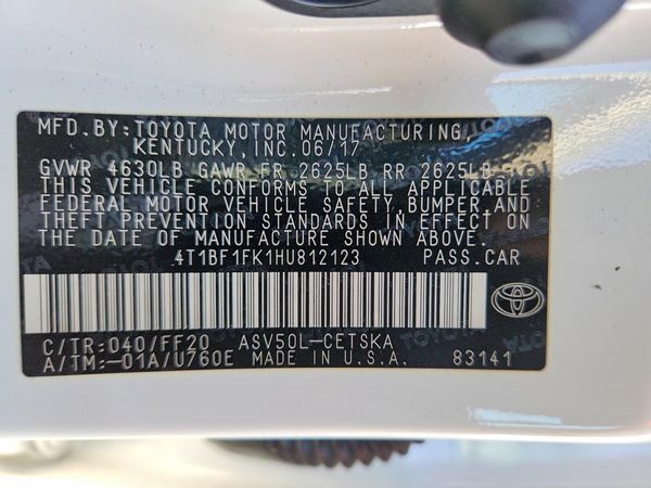2017 TOYOTA CAMRY LE/SE/XLE/XSE
