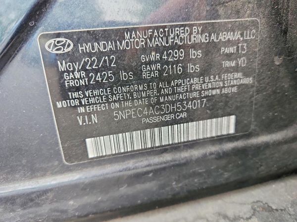 2013 HYUNDAI SONATA