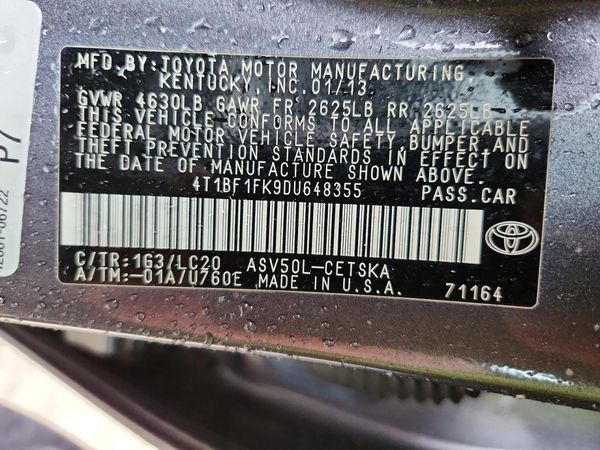 2013 TOYOTA CAMRY