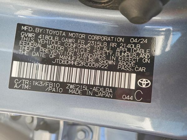 2024 TOYOTA COROLLA — VINS