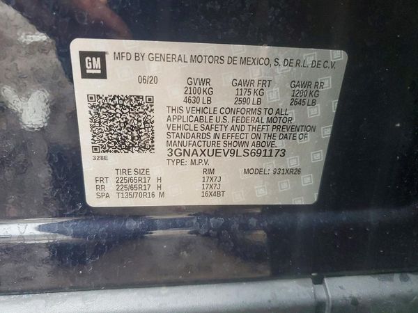 2020 CHEVROLET EQUINOX LT (1LT) — VINS